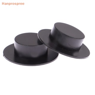 Hanprospree&gt; หมวกพลาสติก ขนาดเล็ก 3.7 ซม. สีดํา สําหรับตกแต่งบ้านตุ๊กตา 10 ชิ้น