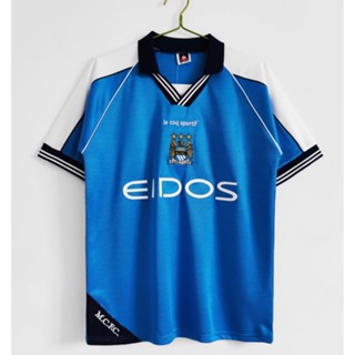 เสื้อกีฬาแขนสั้น ลายทีมชาติฟุตบอล Manchester City 99-00 ชุดเหย้า คุณภาพสูง สไตล์เรโทร