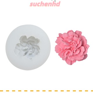 Suchenhd แม่พิมพ์ซิลิโคน ลายดอกไม้ แม่พิมพ์เทียนซิลิโคน สีขาว แม่พิมพ์สบู่ 7 * 3.3 ซม. สบู่แฮนด์เมด