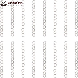 Wonder สายโซ่เหล็ก สีเงิน สําหรับทําเครื่องประดับ สร้อยคอ แฮนด์เมด