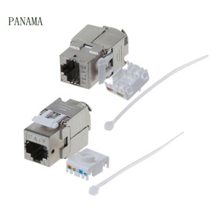 Nama Cat6 Cat6A อะแดปเตอร์ซ็อกเก็ตเชื่อมต่อ RJ45 โมดูลโลหะผสมสังกะสี