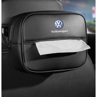 Volkswagen LOGO Tissue Box CC Arteon Variant Touareg FOX AMEO POLO ID.3 JETTA GOLF PASSAT TAIGO TIGUAN Scirocco Caravelle Car Seat Back-hung Paper Bag Armrest Box Miscellaneous Storage Leather Bag