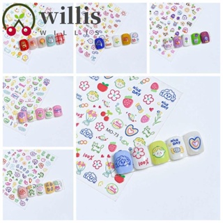 Willis สติกเกอร์ ลายการ์ตูนกราฟฟิติ โดพามีน หัวใจ กระต่าย DIY สําหรับตกแต่งเล็บ