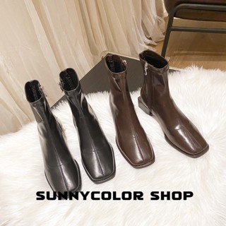 SUNNYCOLOR แฟชั่นรองเท้า บูท รองเท้าบูทยาว ไซส์ใหญ่ รองเท้า boots อเนกประสงค์ ยืดหยุ่น เหมาะสม อ่อน FBL239038N36Z230909