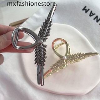 Mxfashione กิ๊บติดผมโลหะ รูปหูฉลาม เรขาคณิต ประดับมุก เพชร เครื่องประดับ สําหรับผู้หญิง