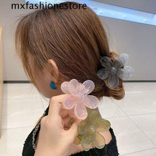 Mxfashione กิ๊บติดผมอะคริลิค รูปดอกไม้น่ารัก สีชมพู สีเหลือง สีม่วง