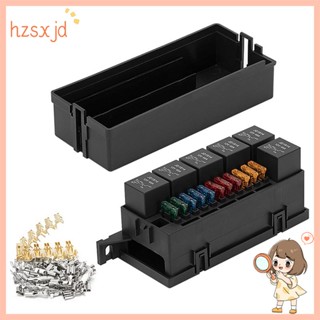 กล่องรีเลย์ฟิวส์ 11 ทาง 12V พร้อมรีเลย์ 5 Pin และฟิวส์ สําหรับรถยนต์ เรือ รถพ่วง