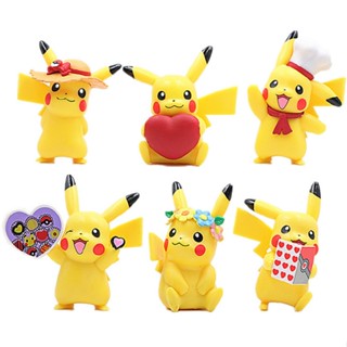 6pcs/set Cute Action Figures Toys for Pokemon pikachu Fans Kids Gift