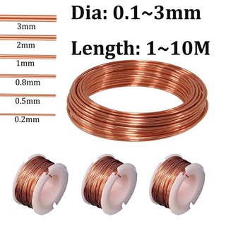 10M~1M Copper Wire Copper Coil Conductive Copper Wire, Superfine Copper Wire, 0.1/0.3/0.6/0.8/1/1.5/1.8/2/2.5/3mm