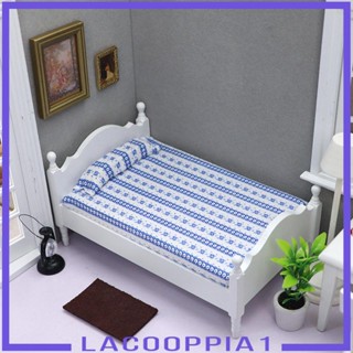 [Lacooppia1] เตียงเดี่ยวไม้จิ๋ว 1:12 สําหรับบ้านตุ๊กตา ห้องเด็ก