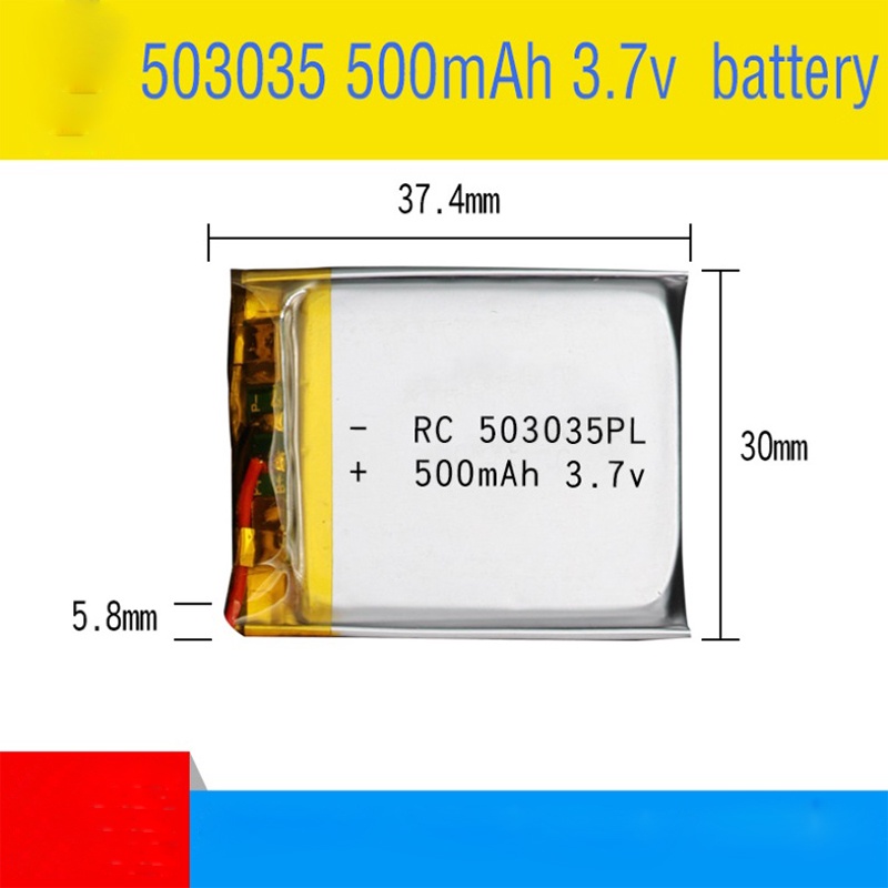 1PCS 503035 3.7v 500mah lithium polymer battery 3 7V volt li po ion lipo rechargeable batteries for 