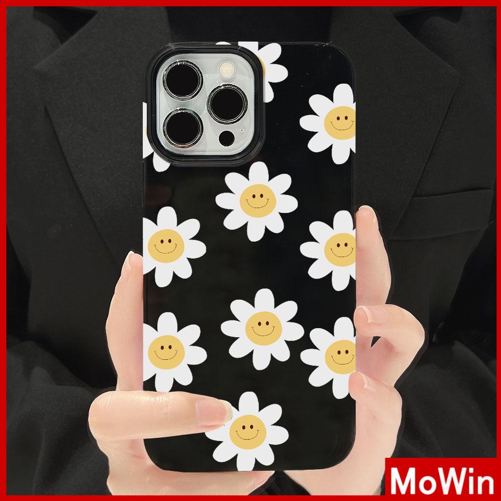 Mowin - เข้ากันได้สำหรับ 15 เคสไอโฟน11 เคส iphone 11 สีดำเคลือบเงา tpu เคสกันกระแทกกล้องป้องกันที่เรียบง่ายดอกทานตะวันสีขาวเข้ากันได้กับ iphone 14 13 pro max 12pro สูงสุด 11 xr xs 7plus 8plus