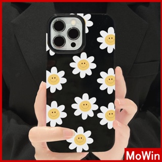 Mowin - เข้ากันได้สำหรับ เคสไอโฟน เคสไอโฟน11 เคส iphone 11 สีดำเคลือบเงา tpu เคสกันกระแทกกล้องป้องกันที่เรียบง่ายดอกทานตะวันสีขาวเข้ากันได้กับ iphone 14 13 pro max 12pro สูงสุด 11 xr xs 7plus 8plus