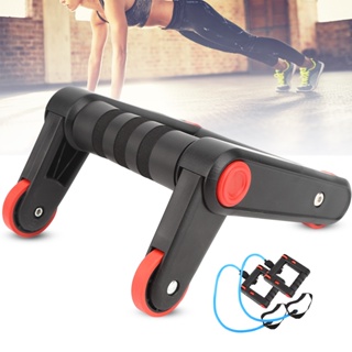 CCclamber Domestic Multifunction Roller Workout Abdominal Exerciser Push-up Integrated Muscle Mute Antiskid With Pull Strap Fitness Equipment