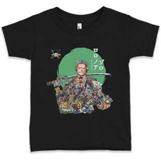 Partyprintstore เสื้อยืด ลายการ์ตูนอนิเมะ One Piece Roronoa Zoro V1 13 สําหรับเด็กผู้ชาย