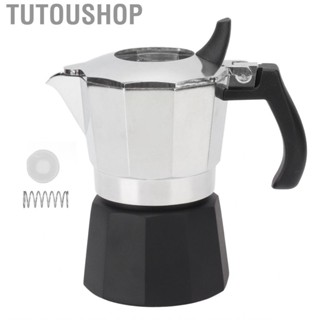 Tutoushop Stovetop Moka Pot High Pressure Rubber Aluminum 100ml