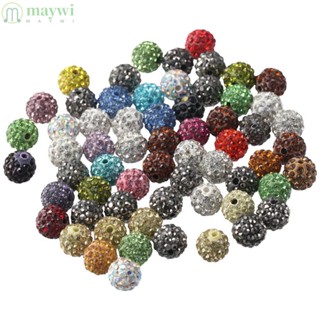 Maywi ลูกปัดพลอยเทียม คละสี 10 มม. สําหรับทําเครื่องประดับ DIY 120 ชิ้น