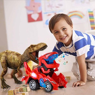 Transforming Dinosaur LED Car with Light and Music Kids Toys Birthday Gifts