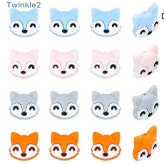 Twinkle ลูกปัดซิลิโคน ลายการ์ตูนสัตว์น่ารัก 4 แบบ 0.95*0.8 นิ้ว DIY 12 ชิ้น