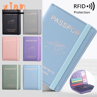 Xianen RFID ปกหนังสือเดินทาง ผู้หญิง ผู้ชาย กันน้ํา อเนกประสงค์ หนัง PU ที่ใส่หนังสือเดินทาง