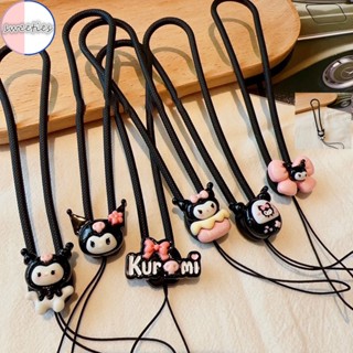 เคสโทรศัพท์มือถือ ซิลิโคน ป้องกันการสูญหาย ลายการ์ตูน Sanrio Kuromi พร้อมสายคล้องข้อมือ