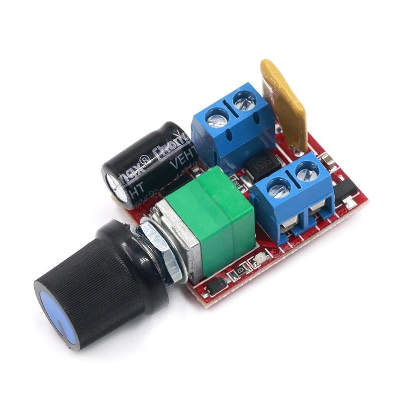 โมดูลควบคุมความเร็วมอเตอร์ DC 5A PWM 3V-35V 4.5V-35V ขนาดเล็ก หรี่ไฟได้