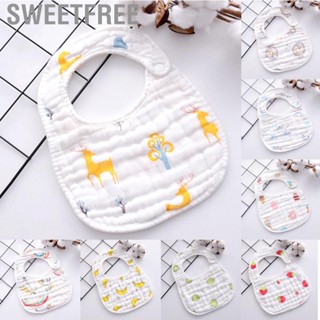 Sweetfree Baby  U Shaped Cotton Cute Cartoon Print Adjustable Snap  Saliva Pad for Infants Toddlers