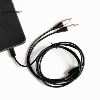 ☼Wt สายสัญญาณเสียงลําโพง Type-C เป็น 2RCA แบบคู่ สําหรับบ้าน