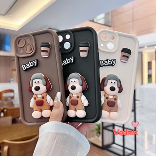 เคสโทรศัพท์มือถือแบบนิ่ม ลายสุนัขน่ารัก พร้อมโลโก้กาแฟ สําหรับ Samsung Galaxy A20 A30 M10S M20S A13 Lte A14 5G A12 M12 F12 4G A11 M11 A10S M01S