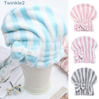 Twinkle หมวกคลุมผม ผ้ากํามะหยี่ แบบแห้งเร็ว ประดับโบว์ สไตล์เจ้าหญิง สําหรับอาบน้ํา