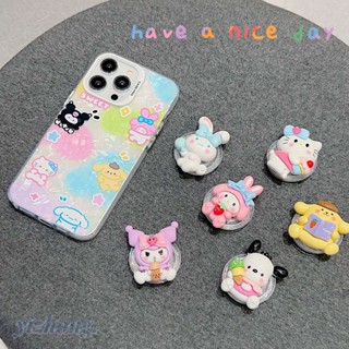 ขาตั้งโทรศัพท์มือถือ PC ลายการ์ตูน Hello Kitty Family Melody Kuromi Cinnamoroll Pachacco น่ารัก พับได้ มองไม่เห็น สําหรับวางโทรศัพท์มือถือ