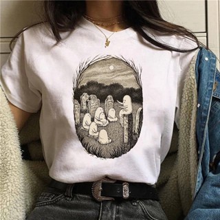 เสื้อยืดแขนสั้น พิมพ์ลายการ์ตูนแม่มดฮาโลวีน 90s แฟชั่นสําหรับผู้หญิง