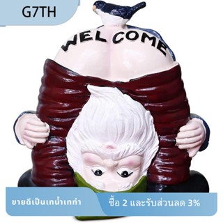 ฟิกเกอร์มนุษย์แคระ Welcome Garden แฮนด์เมด สําหรับตกแต่งสวนกลางแจ้ง