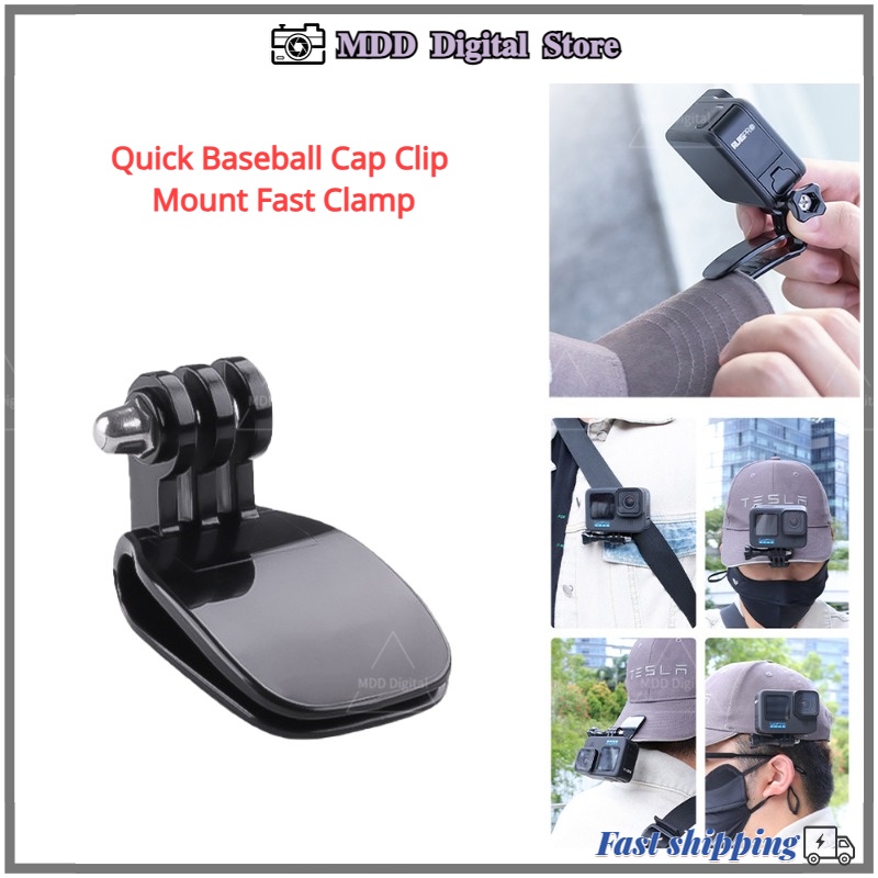 คลิปหนีบหมวกเบสบอล แบบเร็ว รองรับกล้องแอคชั่น Gopro Hero 12 11 9 insta360 SJCAM