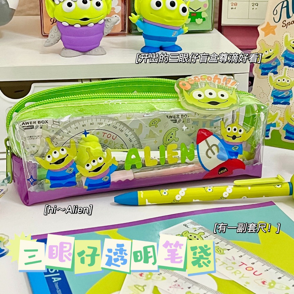 กระเป๋าดินสอ กระเป๋าเครื่องเขียน pvc แบบใส จุของได้เยอะ กันน้ํา ลาย Toy Story น่ารัก สําหรับนักเรียน