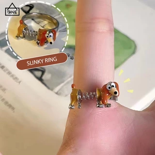 COD❤️พร้อมส่ง-แหวนสุนัขการ์ตูนน่ารักความคิดสร้างสรรค์เปิดปรับได้เครื่องประดับเข้ากับทุกการแต่งกาย-a.one