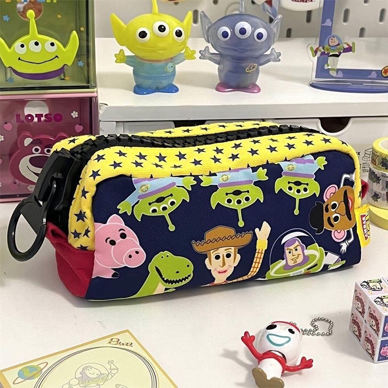 กระเป๋าดินสอ ผ้าแคนวาส ขนาดใหญ่ จุของได้เยอะ ลายการ์ตูน Toy Story น่ารัก อเนกประสงค์ สําหรับนักเรียน