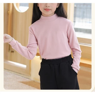 [ZY] 90-160 ซม พร้อมส่ง เสื้อยืดลําลอง แขนยาว คอกลม ผ้ากํามะหยี่ สีพื้น ให้ความอบอุ่น สไตล์เยอรมัน แฟชั่นฤดูใบไม้ร่วง ฤดูหนาว สําหรับเด็ก
