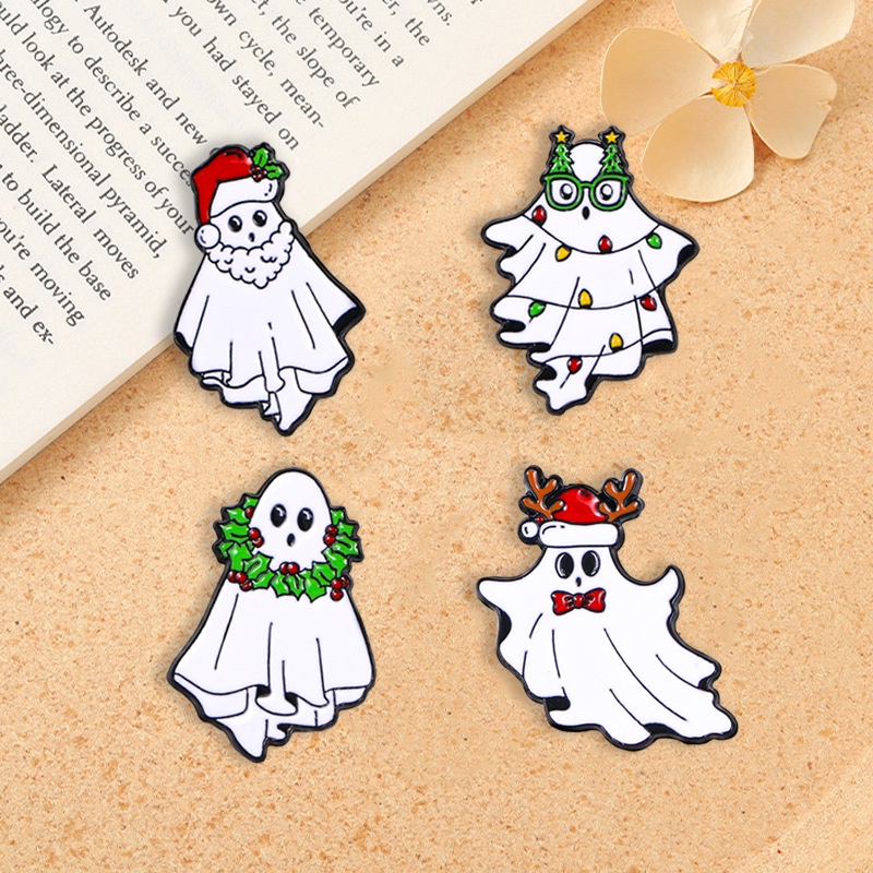 เข็มกลัดโลหะ รูปการ์ตูนผี เหมาะกับของขวัญคริสต์มาส สําหรับเพื่อน