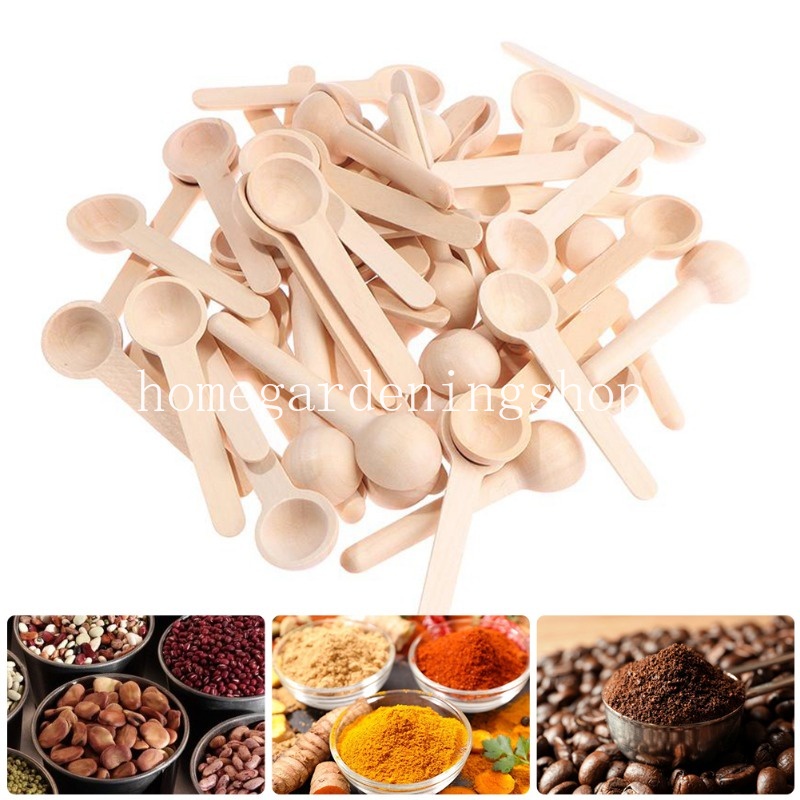 ชุดช้อนไม้ ช้อนตวง เครื่องเทศ เกลือ กาแฟ น้ําผึ้ง ขนาดเล็ก สําหรับห้องครัว 5 ชิ้น