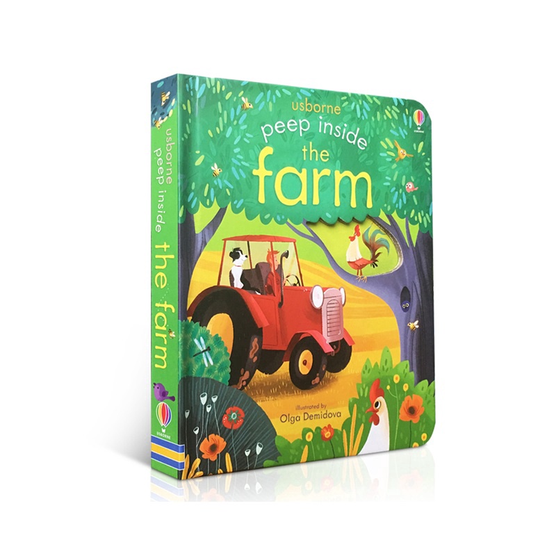 Usborne Peep Inside The Farm Hardcover Educational Interactive Book for Kid