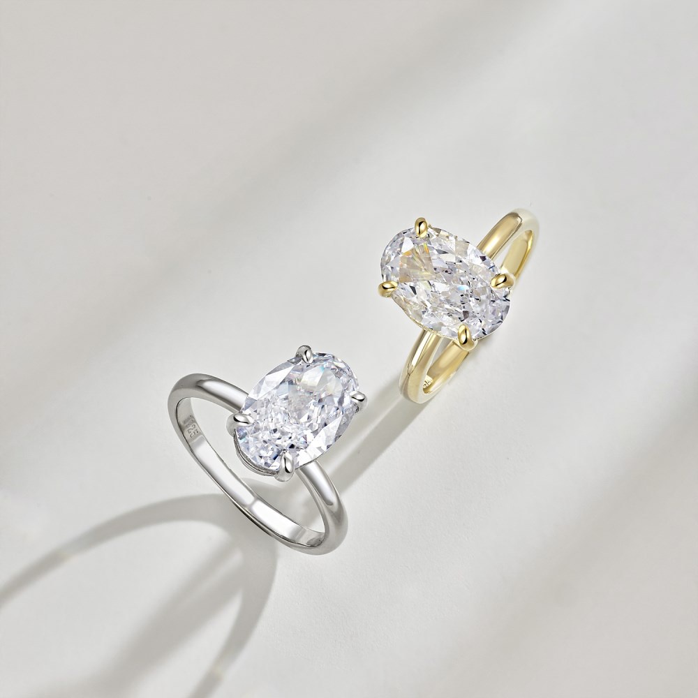 4.5ct/5ct Oval Cut Moissanite Diamond Wedding Solitaire Ring