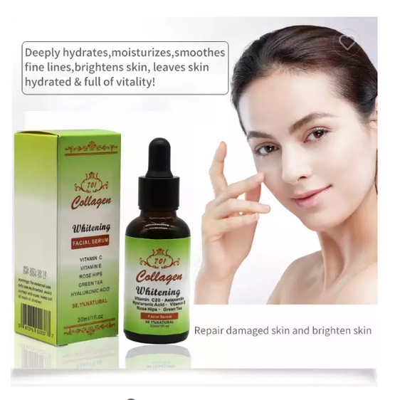 Collagen Skin Care Serum วิตามินซี Hyaluronic Acid Kojic Acid Moisturizing Whitening Facial Serum 30