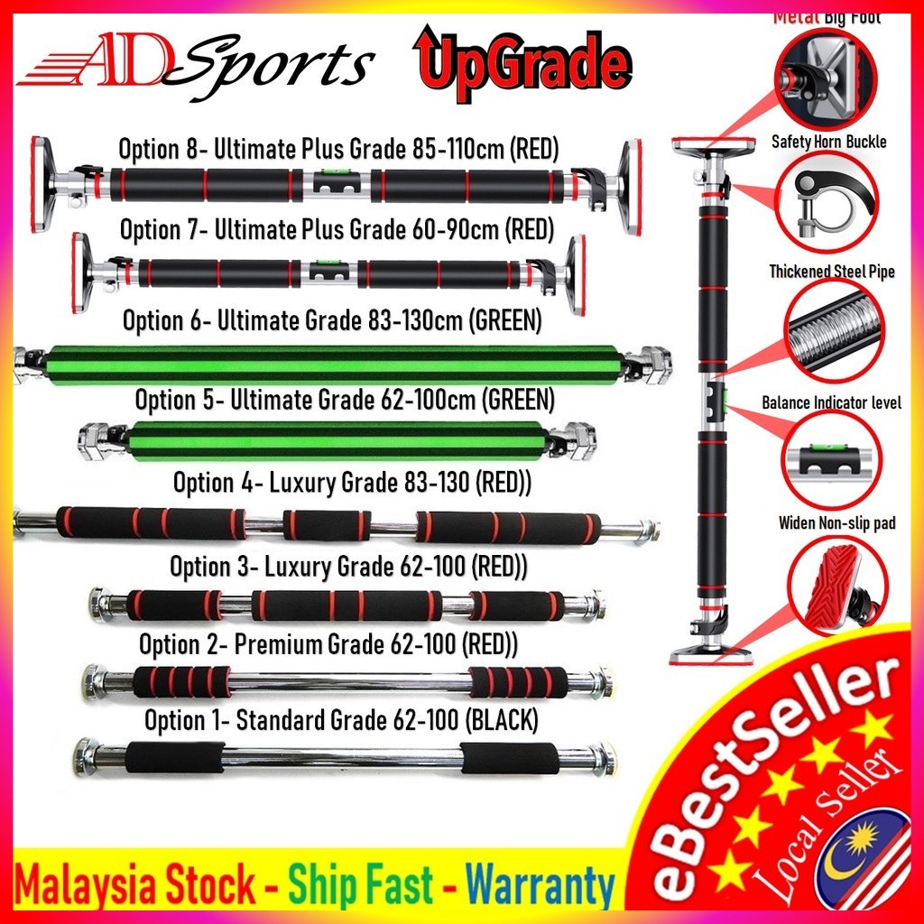 ADSports Door Way Pull Up Bar Push Up ออกกําลังกายยิม Chin Up Bar Doorway การออกกําลังกายฟิตเนส