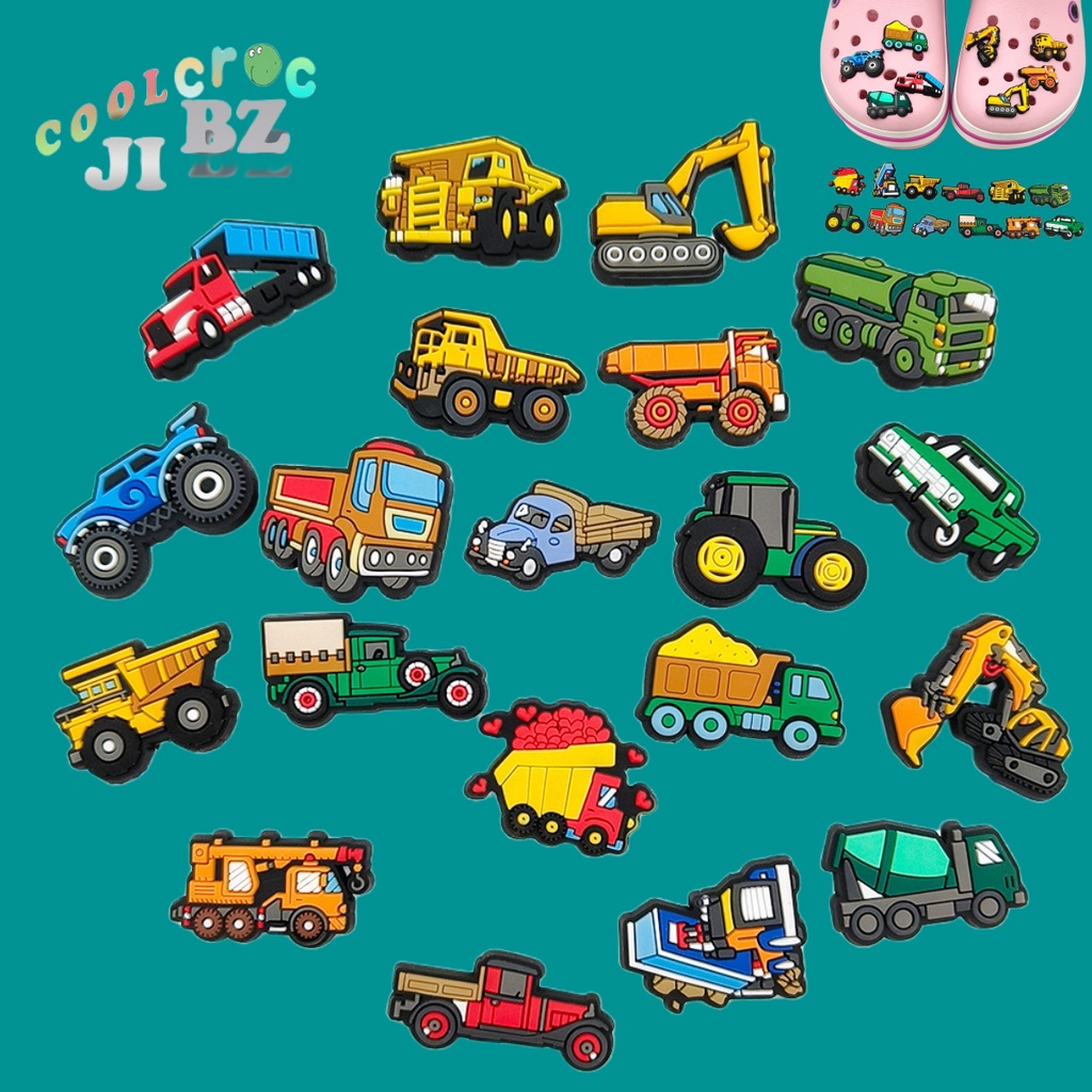 ใหม่ Jibbitz อุปกรณ์เสริม หัวเข็มขัด รูปดอกไม้ สําหรับตกแต่งรองเท้า Crocs Engineering Car Series Crocs Shoe Flower