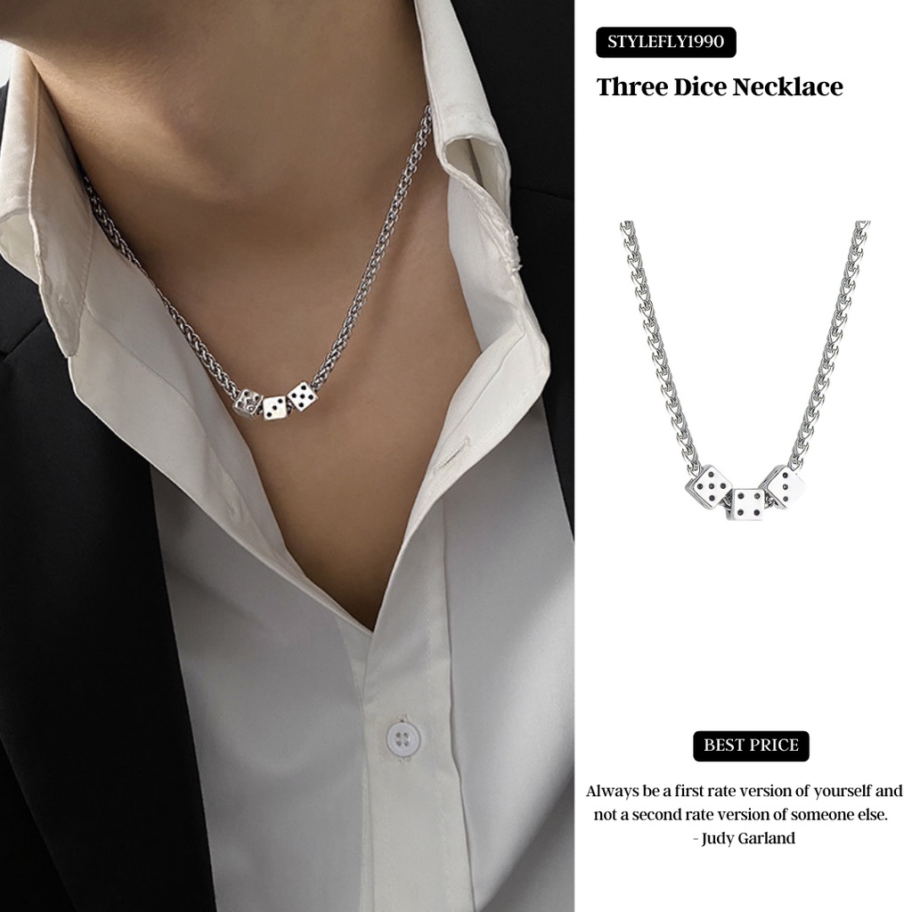 【 พร้อมส่ง 】Three Dice Necklace สร้อยสามลูกเต๋า