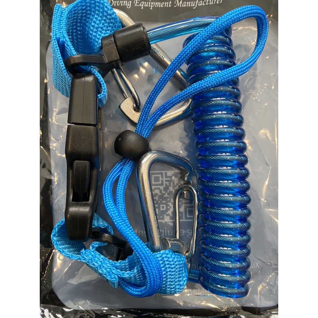 BFG - Scuba Diving Coil Lanyard SS with Quick Release Buckle Clips suit for GoPro, Camera, etc. สายคล้อง กล้อง โกโปร ฯลฯ