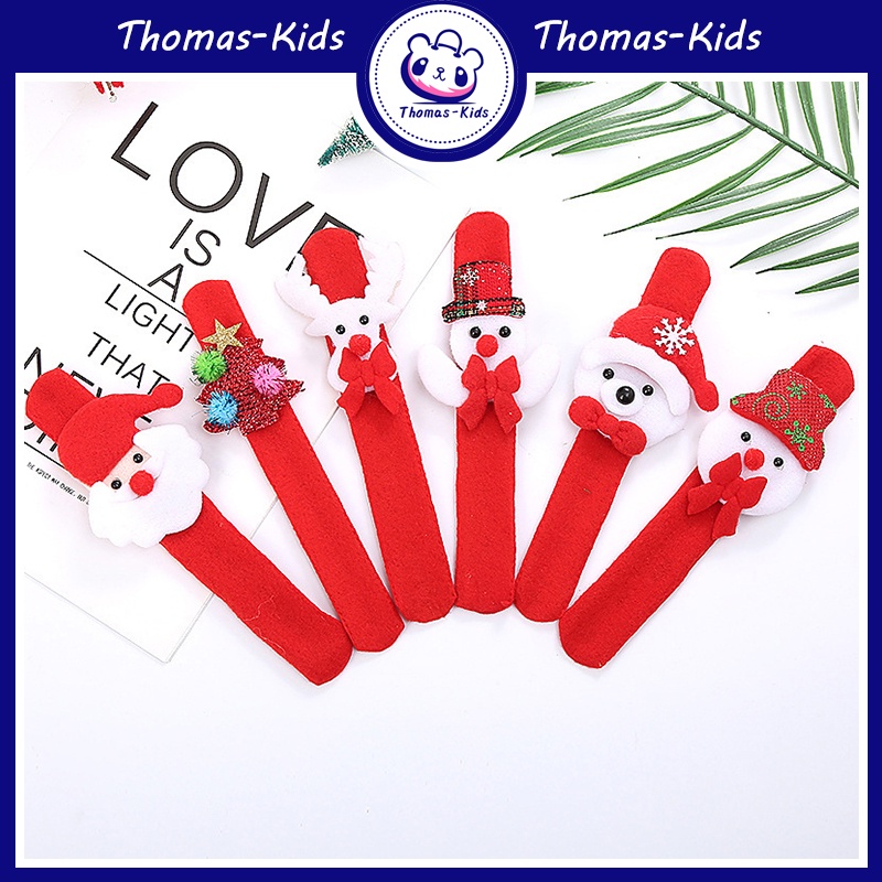 [Local Shipping] สร้อยข้อมือเรืองแสง คริสต์มาส กวาง ซานตาคลอส สามมิติ ตบวงกลม สายรัดข้อมือคริสต์มาส ของขวัญ เด็กผู้ชาย เด็กผู้หญิง