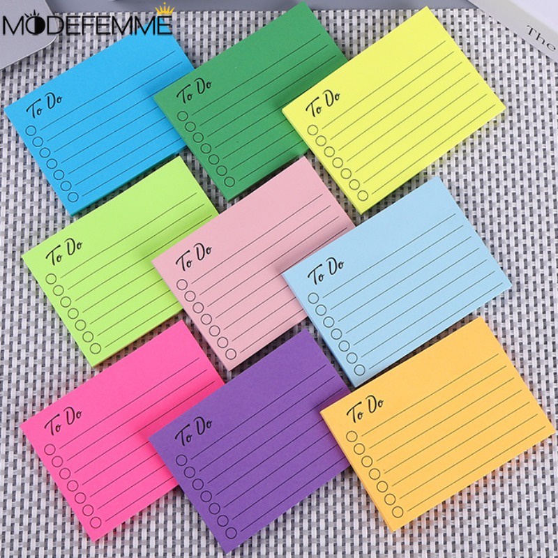 [ Featured ] แผ่นกระดาษโน้ตมีกาวในตัว แนวนอน ฉีกได้ สีสันสดใส สําหรับสํานักงาน โรงเรียน