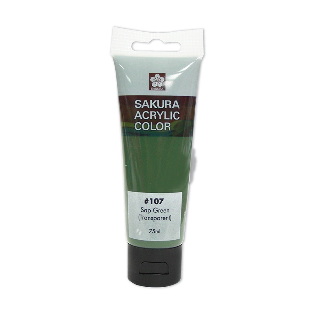 SAKURA สีอะคริลิค No.107 สีเขียวขี้ม้า 75 ml.